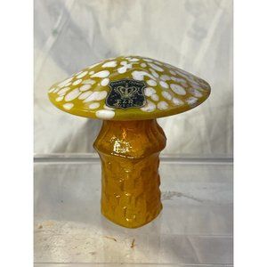 Bo Borgstrom Åseda Ebeling Reuss Sweden Hand Blown Glass Mushroom-3.0 inch